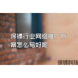 保镖行业网络推广方案怎么写好呢