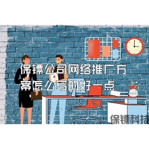 保镖公司网络推广方案怎么写的好一点