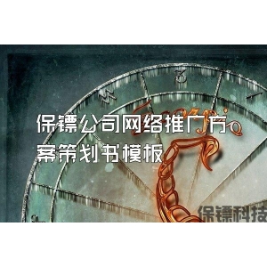 保镖公司网络推广方案策划书模板