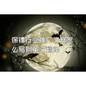 保镖行业推广文案怎么写啊英文翻译