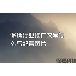 保镖行业推广文案怎么写好看图片