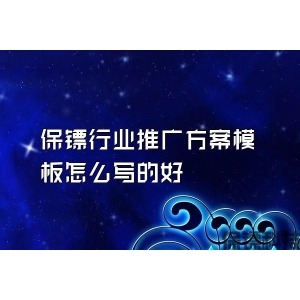 保镖行业推广方案模板怎么写的好