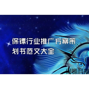 保镖行业推广方案策划书范文大全
