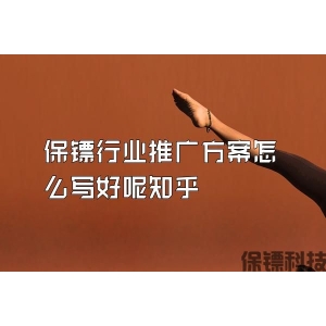 保镖行业推广方案怎么写好呢知乎