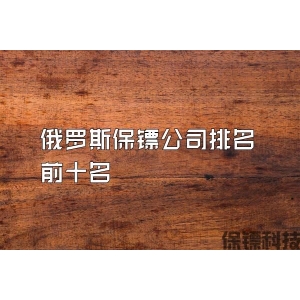 俄罗斯保镖公司排名前十名