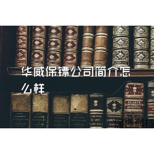 华威保镖公司简介怎么样