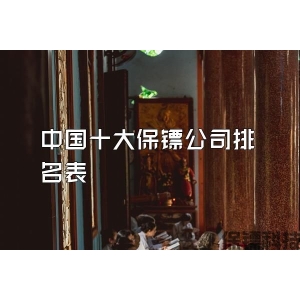 中国十大保镖公司排名表