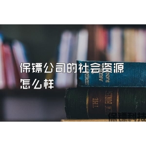 保镖公司的社会资源怎么样