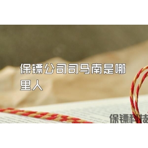 保镖公司司马南是哪里人