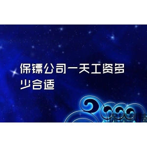 保镖公司一天工资多少合适