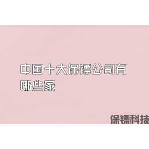 中国十大保镖公司有哪些家
