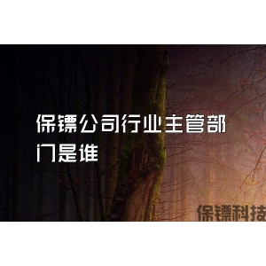 保镖公司行业主管部门是谁