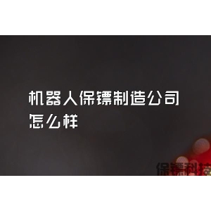 机器人保镖制造公司怎么样