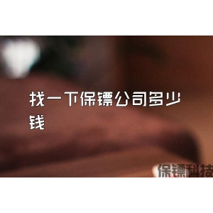 找一下保镖公司多少钱