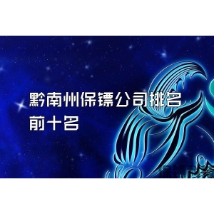 黔南州保镖公司排名前十名
