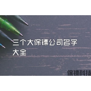 三个大保镖公司名字大全
