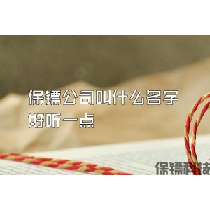 保镖公司叫什么名字好听一点