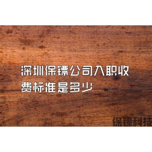 深圳保镖公司入职收费标准是多少