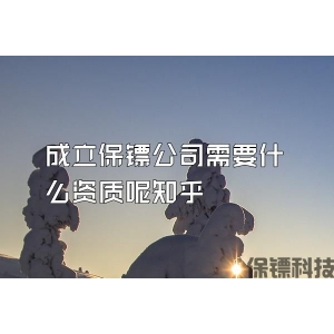 成立保镖公司需要什么资质呢知乎