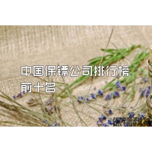 中国保镖公司排行榜前十名
