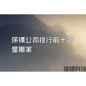 保镖公司排行前十名是哪家