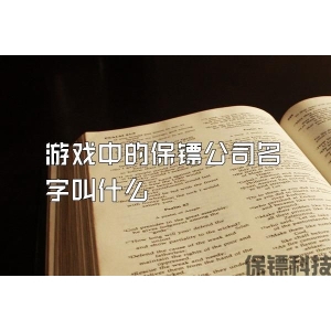 游戏中的保镖公司名字叫什么